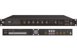 Amply 5 vùng loa ITC TI-350DTBV 350W, phát nhạc MP3, FM, Bluettooth, có nguồn 24V DC