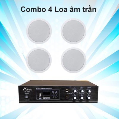 Combo Loa Âm Trần Giá Rẻ Aplus Gồm 4 Loa Âm Trần Cho Cafe, Spa