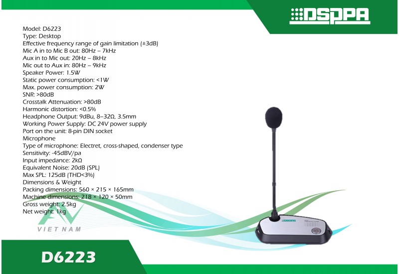 DSPPA D6223 - Micro chủ tọa có dây