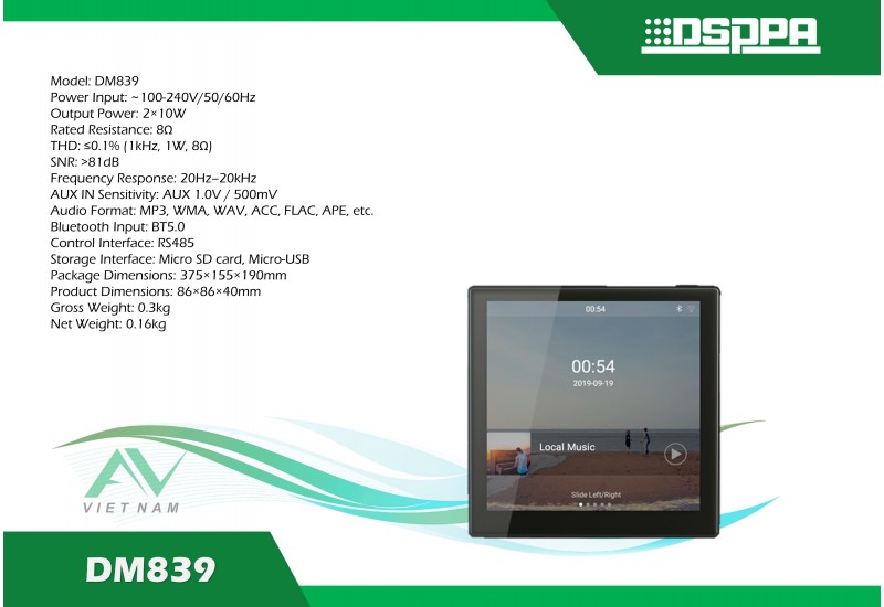DSPPA DM839 - Máy nghe nhạc mini gắn tường