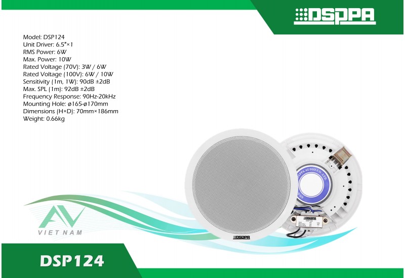 DSPPA DSP124 - Loa âm trần 6,5 inch 6W