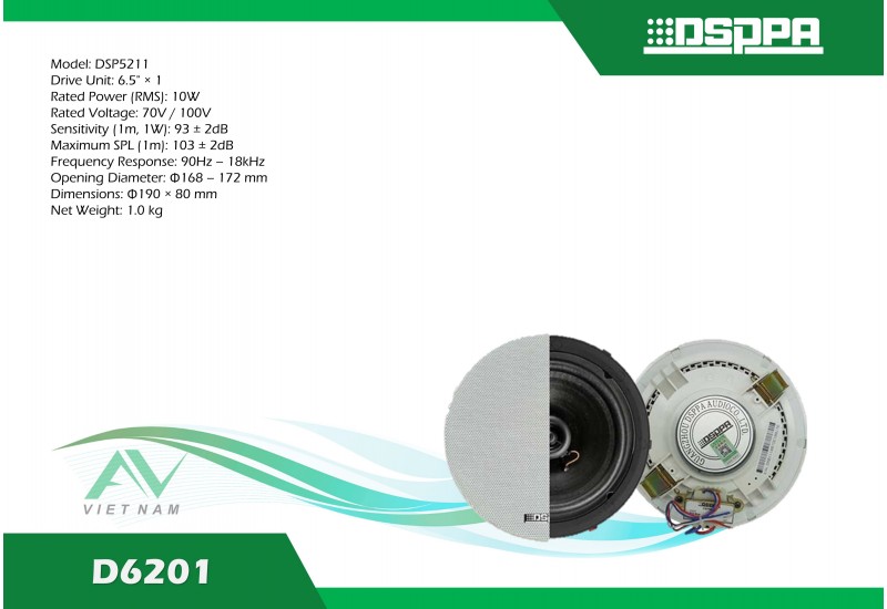 DSPPA DSP5211 - Loa trần đồng trục 10W