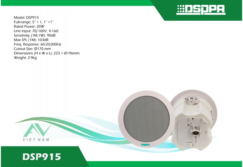 DSPPA DSP915 - Loa âm trần ABS 5W-20W