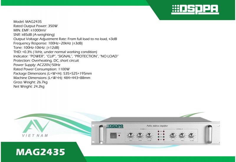 DSPPA MAG2435 - Bộ khuếch đại Dante 350W