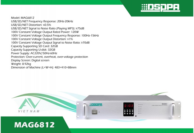 DSPPA MAG6812 - Bộ khuếch đại mạng IP 120W