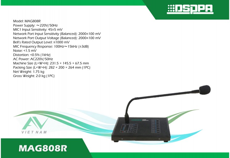 DSPPA MAG808R - Micro nhắn tin 8 vùng