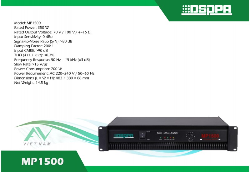 DSPPA MP1500 - Bộ khuếch đại 350W
