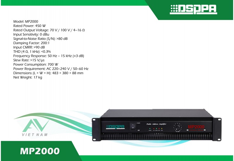 DSPPA MP2000 - Bộ khuếch đại 450W