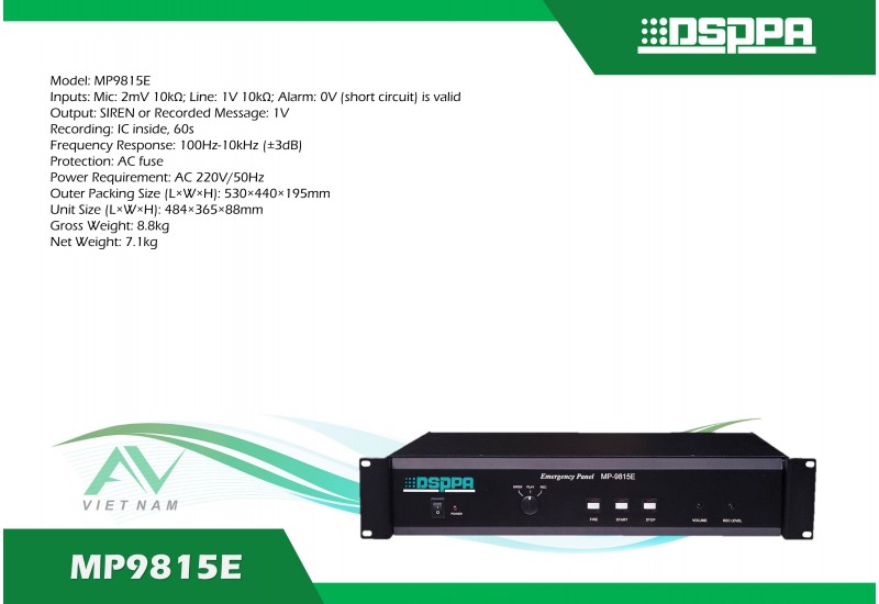 DSPPA MP9815E - Hệ thống âm thanh thông báo khẩn cấp