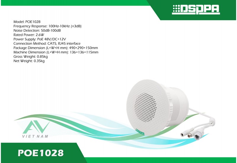 DSPPA POE1028 - Cảm biến mạng PoE tự thích ứng SNR